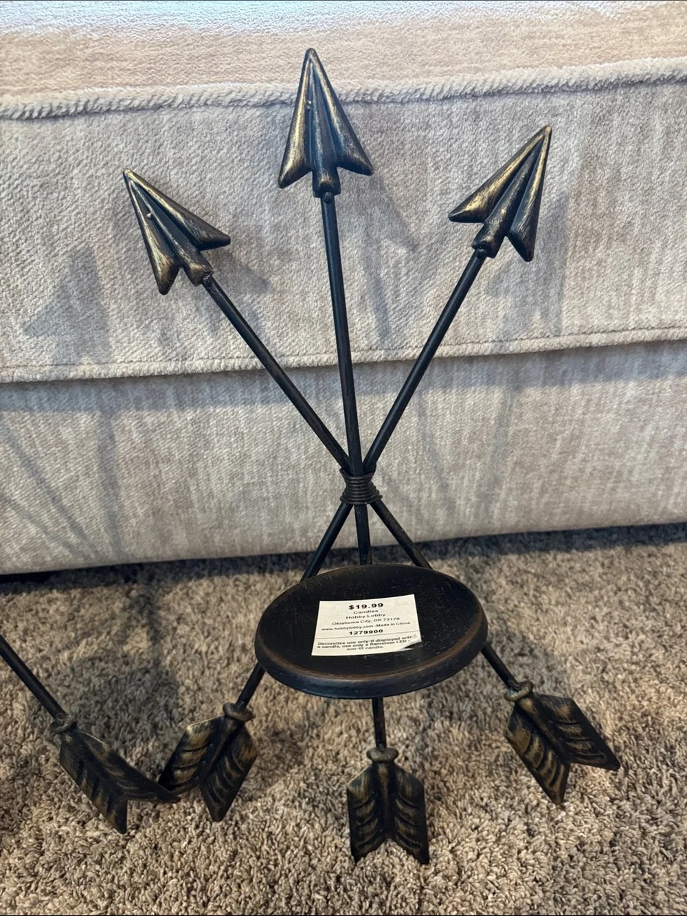 Hobby Lobby Black and Gold Arrow Wall Hook Pair